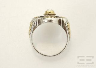 Konstantino Sterling Silver 18K Yellow Gold Pearl Ring Size 7
