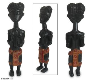 Ashanti Woman African Wood Carving Sculpture Ghana Art