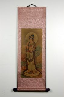 Scroll Wall Art Kwan Yin Goddess Kuan Guan Quan 35 L