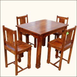 Solid Wood Counter Height 5pc PUB DINING Room Table & Chair Set