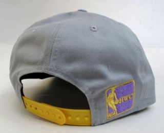 Los Angeles Lakers Grey on Yellow Snap Back Cap Hat by New Era