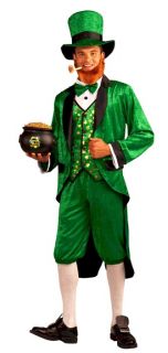 New Green St Patricks Day Leprechaun Costume Hat Jacket Vest Bowtie