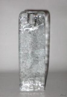 Blenko Glass Ice Block Candle Holder Candlestick Label 1980s