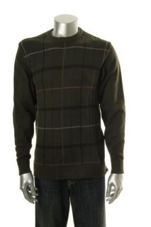 Oscar de La Renta New Green Ribbed Pattern Crew Neck Pullover Sweater