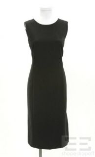 Lafayette 148 Black Wool Sleeveless Sheath Dress Size 10 New