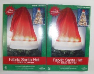 Kurt s Alder Fabric Santa Christmas Hat Tree Toppers Indoor Outdoor