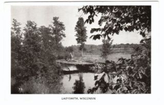 Vintage Postcard Ladysmith Wisconsin Wi Bridge 1945