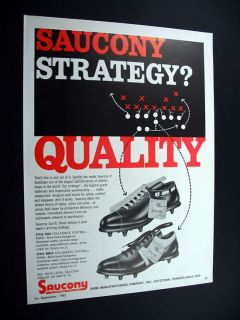 Saucony of Kutztown Football Shoes Cleats 1967 Print Ad