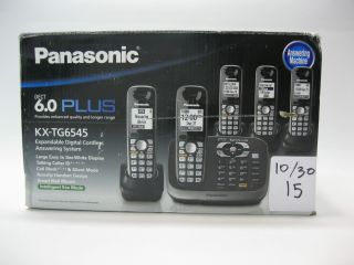 Panasonic KX TG6545B DECT 6.0 PLUS Cordless Phone Black 5 Handsets (10