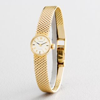 Ladies Rolex Vintage Deco Solid 18K Yellow Gold Watch