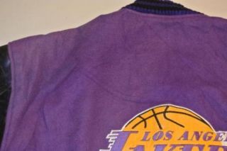 Vtg Wornin Los Angeles Lakers Letterman Lettermen Jacket XL Leather