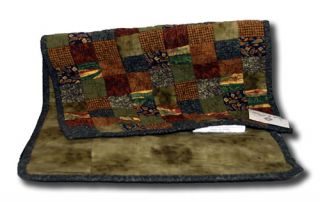 Patchwork Quilt Green Brown Lakeside Country Rustic Table Runner NEW