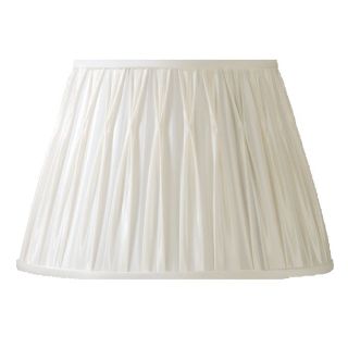 New 16 in Wide Pleated Lamp Shade Vanilla White Faux Silk Fabric Laura