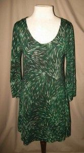 Diane Von Furstenberg Vintage Laetitia Silk Feather Pattern Dress Sz