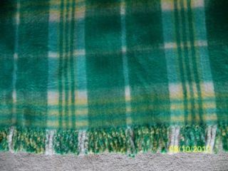 Vintage Throw Lap Robe Stadium Blanket Wool Plaid Reversible
