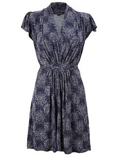 French Connection Fast cascade jersey tie dress Blue   