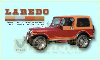 1980 1981 1982 1983 1984 Jeep Laredo CJ Decal Stripe Kit