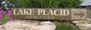 Lake Placid New York Hand Painted Wooden Sign Huge
