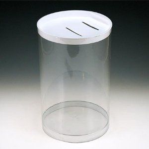 large donation container technical details durable clear plastic
