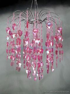 Large Pink Waterfall Acrylic Crystal Chandelier Wedding Event Party
