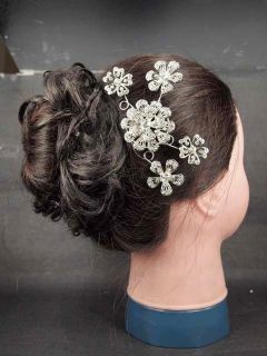 Bridal Crystal Rhinestone Headdress Headpiece Flower Hair Tiara Comb