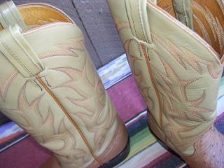 Mens Vintage Tony Lama Ostrich Quill Black Label Western Cowboy Boots