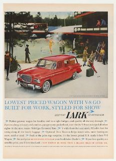 1960 Studebaker Lark Station Wagon Skiers MT Snow VT Ad