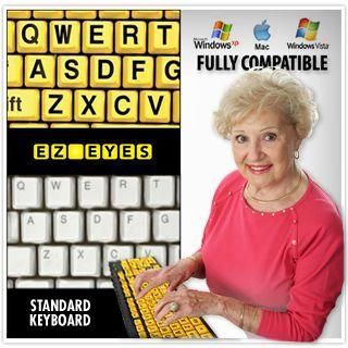 EZ Eyes Large Print Keyboard 4X Larger Letters PC Mac Compatible New