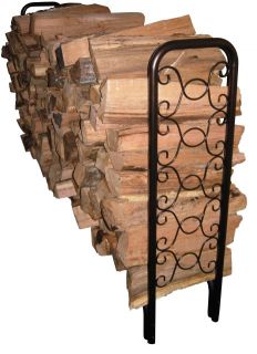 Firewood Log Rack Hammered Bronze Ornamental Scroll LANDMANN 82436