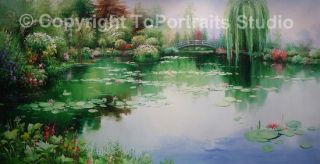 Japanese Garden Original Canvas Photo Oil Painting XL