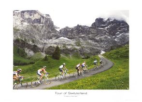Switzerland CLIMBING SCHEIDEGG Graham Watson Cycling Tour Poster Print