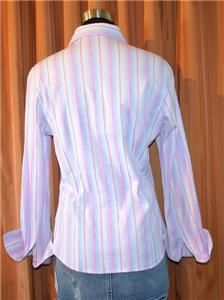 Robert Graham Long Sleeve Purple Pink Blue Button Down Stripe Shirt