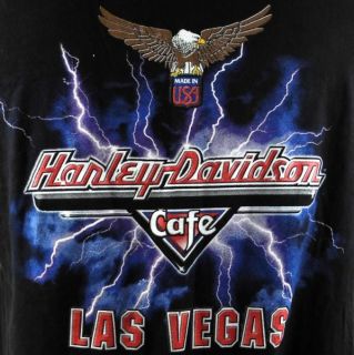 Harley Davidson Cafe Las Vegas Nevada Mens T Shirt Large Black