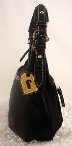 188 Dooney Bourke Nylon East West Colling Bag w Leather Trim Black 35