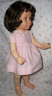 1960s CANADIAN   CATHY Doll   BRUNETTE   SOFT FACE   Original Dress