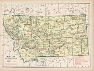Montana Authentic WW2 Vintage Map Railroads Genuine 67 Years Old Made