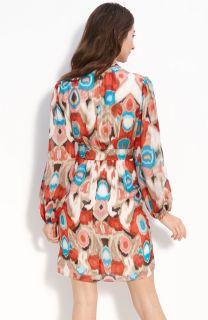 250 Laundry by Shelli Segal Print Chiffon Wrap Dress Size 8