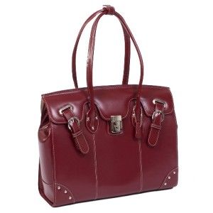 McKlein Leclaire Ladies 15 4 Leather Laptop Tote Bag w Series Red