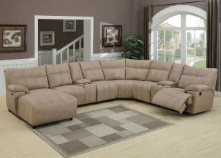 Transitional Modern Sectional Recliner Leather Sofa Set, AC SAM S1
