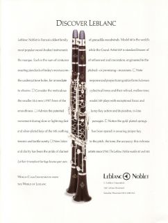LeBlanc Noblet 145 Grand Artist Semi Pro Wood BB Clarinet Refurbished