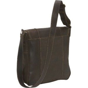 Ledonne Vertical Distressed Leather Messenger Bag