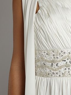 JS Collections Bridal one shoulder drape dress Ivory   
