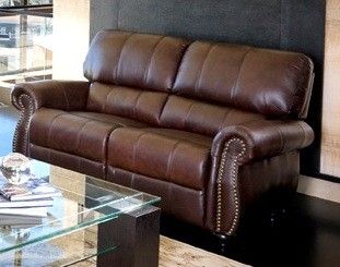 Leather Loveseat Lorenzo by Abbyson Living Burgundy Factory Second