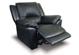 New Black Multi Position Leather Match Recliner Chair