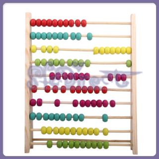 Number & Color Learning Wooden Abacus Counting Frame Maths Aid