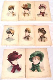 Gonin 8 French Hat Fashion Prints 1832 H.Lefevre