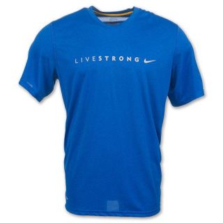 Nike Livestrong Legend Lance Armstrong New Mens Cancer Dri Fit Blue