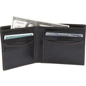 Leatherbay Classic Bi Fold Mens Leather Wallet Black