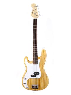 Stellah Finesse Left Hand 4 String Electric Bass Guitar Natural New