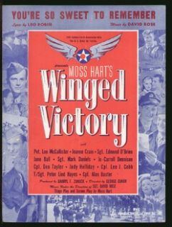 Winged Victory 1945 Youre So Sweet to Remember WWII Army Air Force